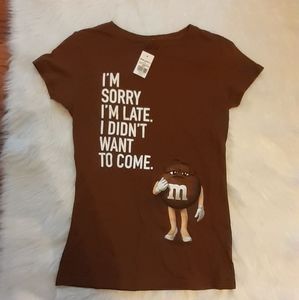 M&Ms brown t shirt size Medium nwt